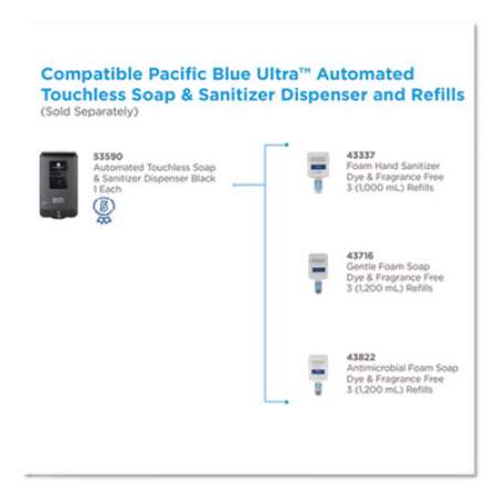 Georgia Pacific Professional Pacific Blue Ultra Automated Touchless Soap/Sanitizer Dispenser, 1,000 mL, 6.54 x 11.72 x 4, Black (53590)