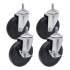 Alera Optional Casters for Wire Shelving, 200 lbs/Caster, Gray/Black, 4/Set (SW690004)