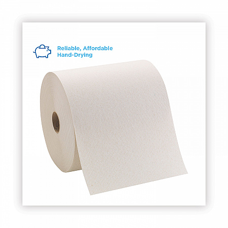 Pacific Blue Basic Recycled Nonperforated Paper Towel Rolls, 1-Ply, 7.78 x 800 ft, Brown, 6 Rolls/Carton (26301)