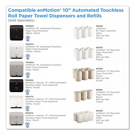 enMotion Impulse 10 Automated Towel Dispenser, 9.25 x 14.6 x 14, White (59447A)