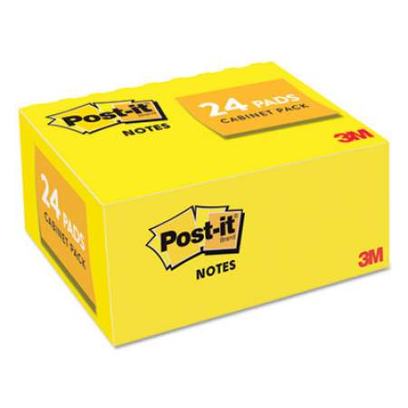 Post-it Notes Original Pads in Canary Yellow, 1 3/8 x 1 7/8, 100 Sheets/Pad, 24 Pads/Pack (65324VAD)