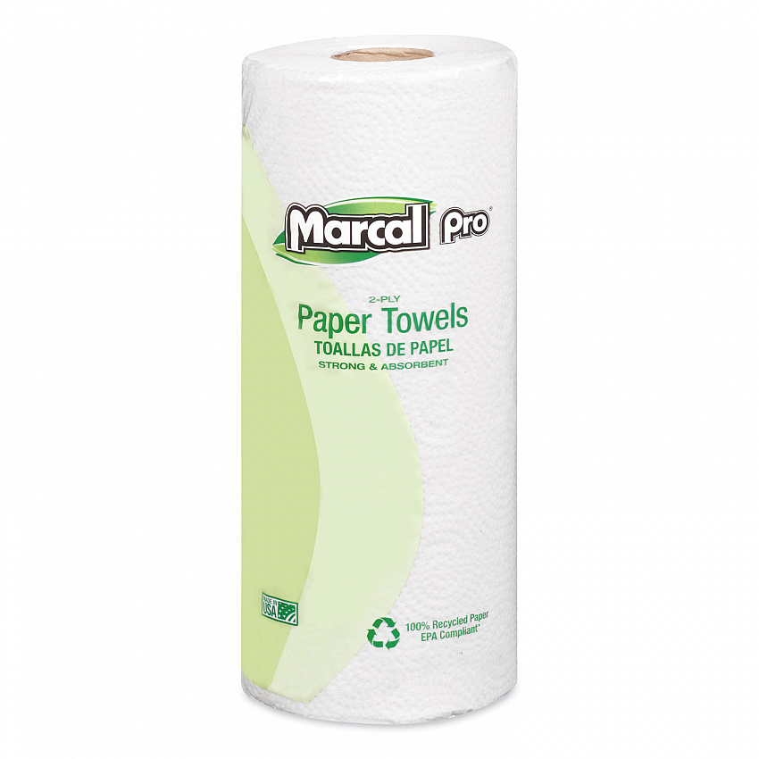 100% Premium Recycled Perforated Kitchen Roll Towels, 2-Ply, 11 x 9, White, 70/Roll, 15 Rolls/Carton (610)