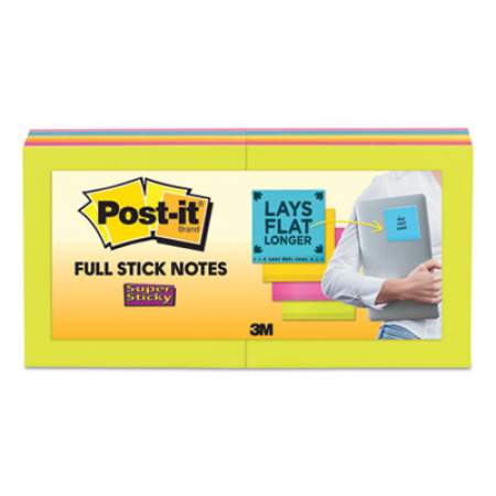 Post-it Notes Super Sticky Full Stick Notes, 3 x 3, Assorted Rio de Janeiro Colors, 25 Sheets/Pad, 12/Pack (F33012SSAU)
