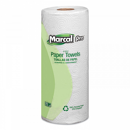100% Premium Recycled Kitchen Roll Towels, 2-Ply, 11 x 9, White, 70/Roll, 30 Rolls/Carton (630)