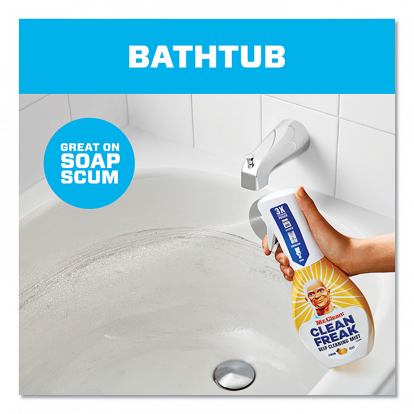 Clean Freak Deep Cleaning Mist Multi-Surface Spray, Lemon Scent, 16 oz Spray Bottle, 6/Carton (79129)