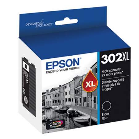 Epson T302XL020-S (T302XL) Claria High-Yield Ink, Black