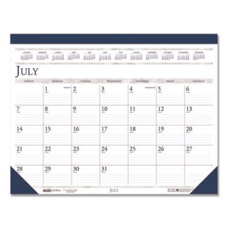 House of Doolittle Recycled Academic Desk Pad Calendar, 18.5 x 13, White/Blue Sheets, Blue Binding/Corners, 14-Month (July to Aug): 2021 to 2022 (1556)