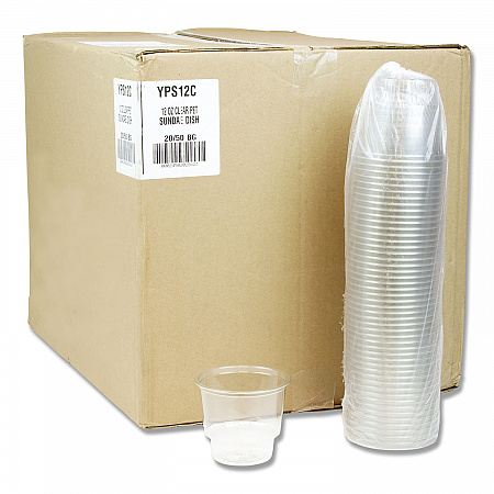 EarthChoice Recycled Clear Plastic Sundae Dish, 12 oz, Clear, 50 Dishes/Bag, 20 Bag/Carton (YPS12C)