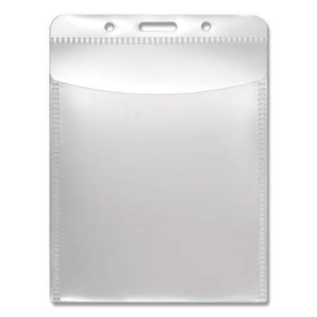 Advantus PVC-Free Badge Holders, Vertical, 3.5 x 5.13, Frosted Transparent, 50/Pack (75604)