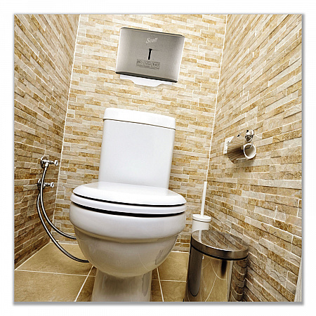 Personal Seat Cover Dispenser, 16.6 x 2.5 x 12.3, Stainless Steel (09512)