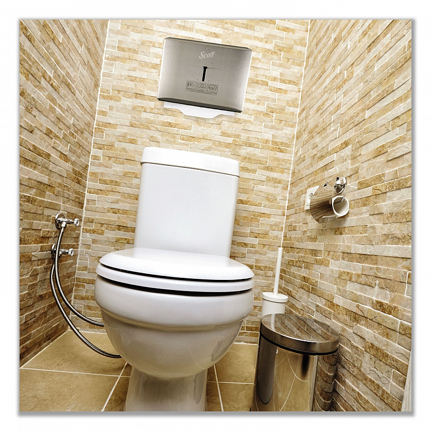Personal Seat Cover Dispenser, 16.6 x 2.5 x 12.3, Stainless Steel (09512)