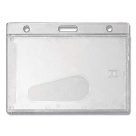 Advantus Frosted Rigid Badge Holder, Horizontal, 3.68 x 2.75, Frosted Transparent, 25/Box (76075)