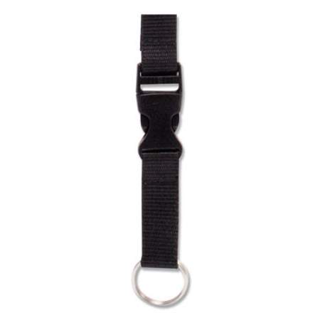 Advantus Deluxe Lanyards, Ring Style, 26"-48"" Long, Black, 12/Pack (91138)