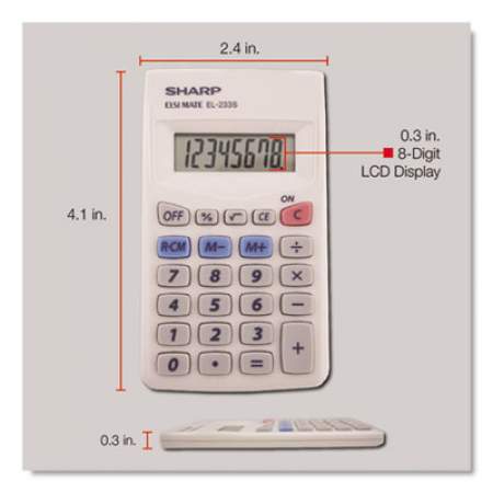 Sharp EL233SB Pocket Calculator, 8-Digit LCD
