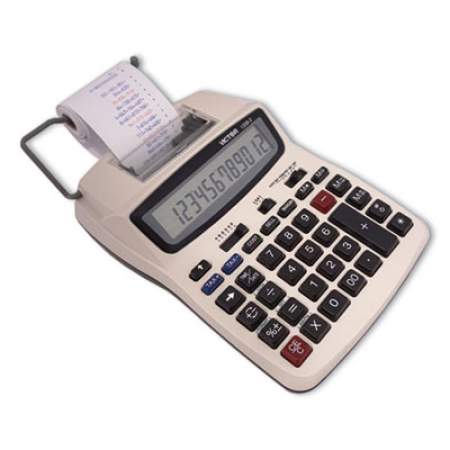 Victor 1208-2 Two-Color Compact Printing Calculator, Black/Red Print, 2.3 Lines/Sec