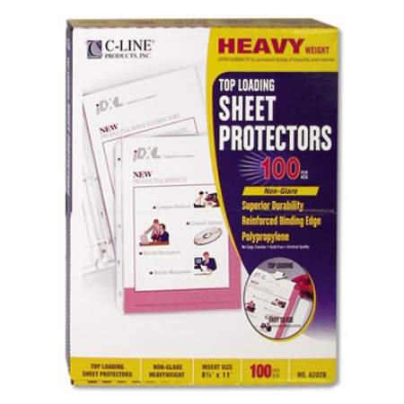 C-Line Heavyweight Polypropylene Sheet Protectors, Non-Glare, 2", 11 x 8 1/2, 100/BX (62028)