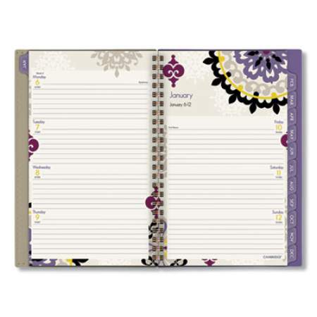 Cambridge Vienna Weekly/Monthly Appointment Book, Vienna Geometric Artwork, 8 x 4.88, Purple/Tan Cover, 12-Month (Jan to Dec): 2022 (122200)