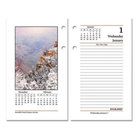 AT-A-GLANCE Photographic Desk Calendar Refill, Nature Photography, 3.5 x 6, White/Multicolor Sheets, 2022 (E41750)