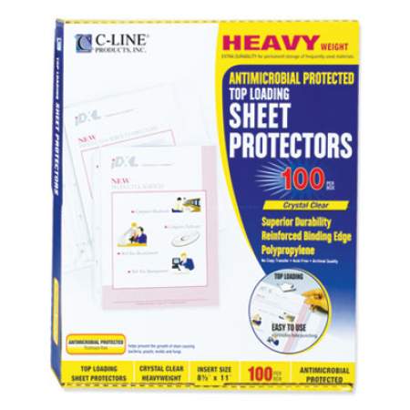 C-Line Hvywt Poly Sht Protectors, Clear, Top-Loading, 2", 11 x 8 1/2, 100/BX (62033)