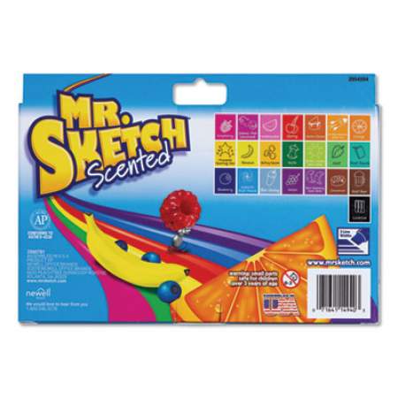 Mr. Sketch Scented Watercolor Marker, Broad Chisel Tip, Assorted Colors, 22/Pack (2054594)