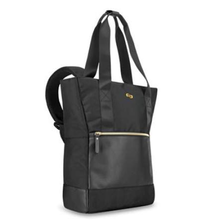 Solo Parker Hybrid Tote/Backpack, Holds Laptops 15.6", 3.75 x 16.5 x 16.5, Black/Gold (EXE8014)