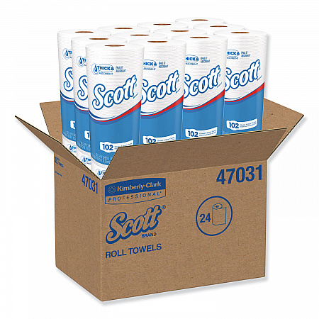 Choose-A-Sheet Kitchen Roll Paper Towels, 1-Ply, 4.8 x 11, White, 102 Sheets/Roll, 24/Carton (47031)