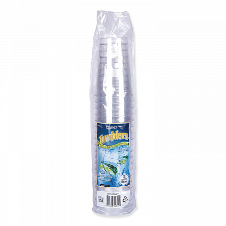 Comet Plastic Tumblers, Tall, 12 oz, Clear, 500/Carton (PGT12)