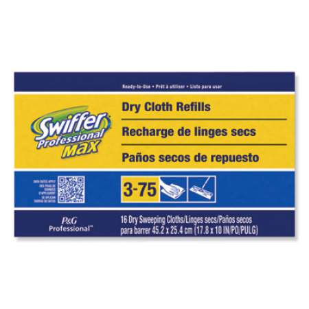 Swiffer MAX/XL DRY REFILL CLOTHS, 17 7/8 X 10, WHITE, 16/BOX, 6 BOXES/CARTON (37109CT)