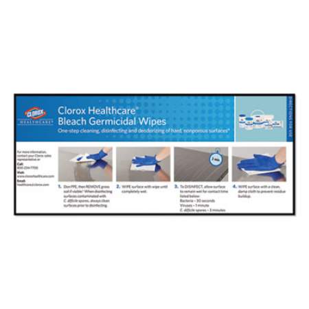Clorox Healthcare Bleach Germicidal Wipes, 6 x 5, Unscented, 150/Canister (30577)
