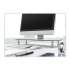 Innovera Adjustable Tempered Glass Monitor Riser, 22.75" x 8.25" x 3" to 3.5", Clear/Silver (55025)