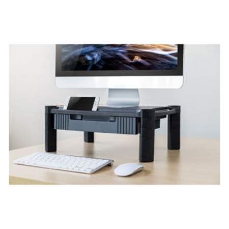 Innovera Large Monitor Stand with Cable Management and Drawer, 18.38" x 13.63" x 5", Black (55050)