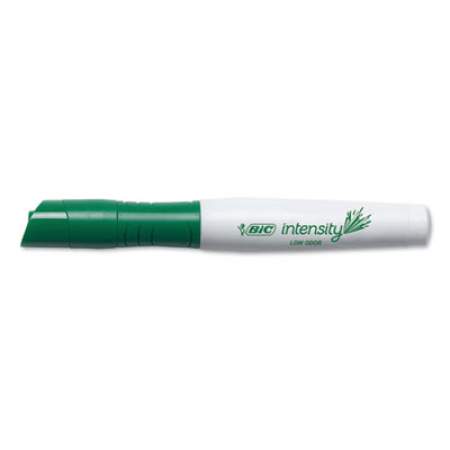 BIC Intensity Low Odor Chisel Tip Dry Erase Marker, Broad Chisel Tip, Green, Dozen (GDEM11GN)