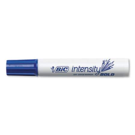 BIC Intensity Bold Tank-Style Dry Erase Marker, Broad Chisel Tip, Blue, Dozen (DEC11BE)