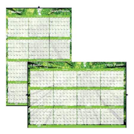 Blueline Yearly Laminated Wall Calendar, Nature Photography, 36 x 24, White/Green Sheets, 12-Month (Jan to Dec): 2022 (C171910)