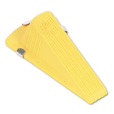 Master Caster Giant Foot Magnetic Doorstop, No-Slip Rubber Wedge, 3.5w x 6.75d x 2h, Yellow (00967)