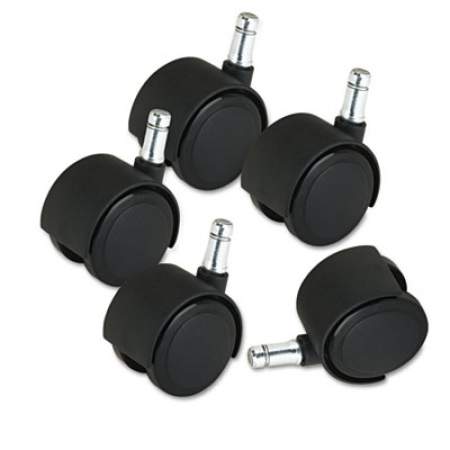 Master Caster Deluxe Duet Casters, Polyurethane, B and K Stems, 110 lbs/Caster, 5/Set (23624)