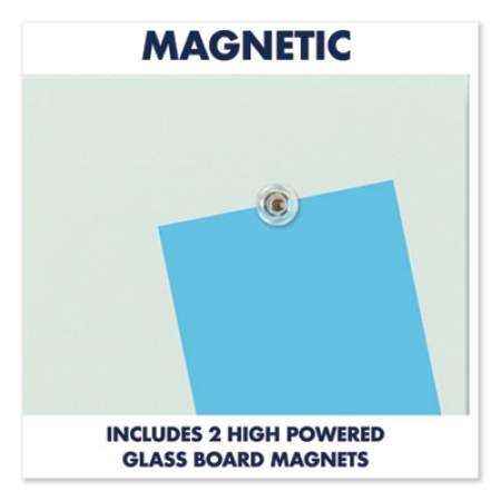 Quartet Evoque Magnetic Glass Marker Board with Black Aluminum Frame, 50 x 28, White (G5028BA)