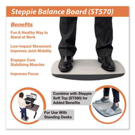 Victor Steppie Balance Board, 22.5w x 14.5d x 2.13h, Two-Tone Gray (ST570)