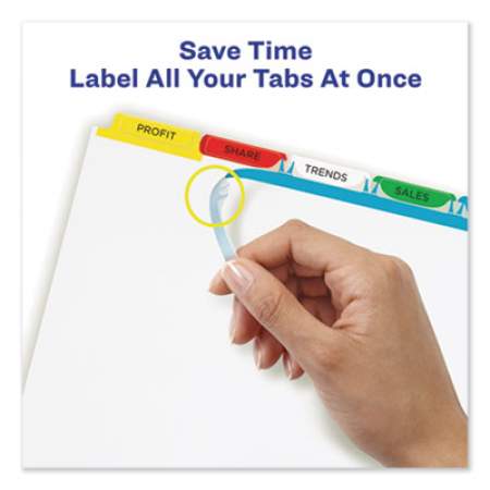 Avery Print and Apply Index Maker Clear Label Dividers, 5 Color Tabs, Letter, 5 Sets (11418)