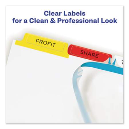 Avery Print and Apply Index Maker Clear Label Dividers, 5 Color Tabs, Letter (11406)