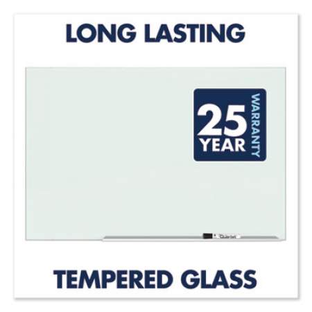 Quartet Element Framed Magnetic Glass Dry-Erase Boards, 74" x 42", Aluminum Frame (G7442E)