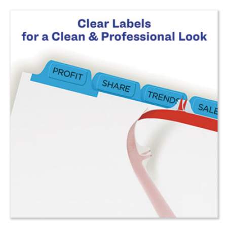 Avery Print and Apply Index Maker Clear Label Dividers, 8 Color Tabs, Letter, 5 Sets (11411)