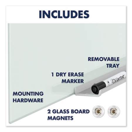 Quartet InvisaMount Magnetic Glass Marker Board, Frameless, 50" x 28", White Surface (G5028IMW)