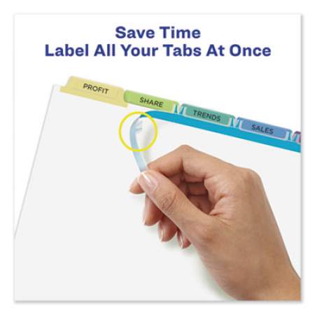 Avery Print and Apply Index Maker Clear Label Dividers, 5 Color Tabs, Letter, 25 Sets (11992)