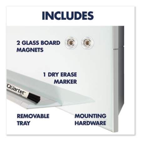 Quartet Element Framed Magnetic Glass Dry-Erase Boards, 50" x 28", Aluminum Frame (G5028E)