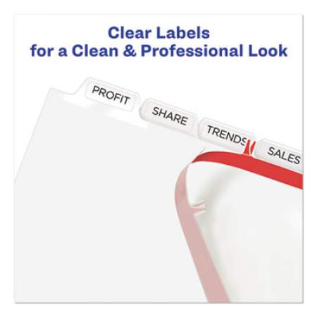 Avery Print and Apply Index Maker Clear Label Dividers, 8 White Tabs, Letter (11439)