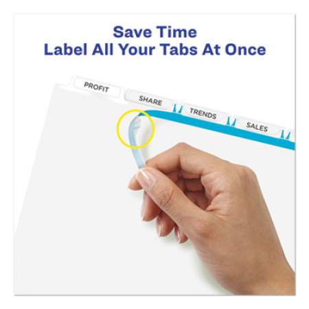 Avery Print and Apply Index Maker Clear Label Unpunched Dividers with Printable Label Strip, 5-Tab, 11 x 8.5, Clear, 5 Sets (16062)