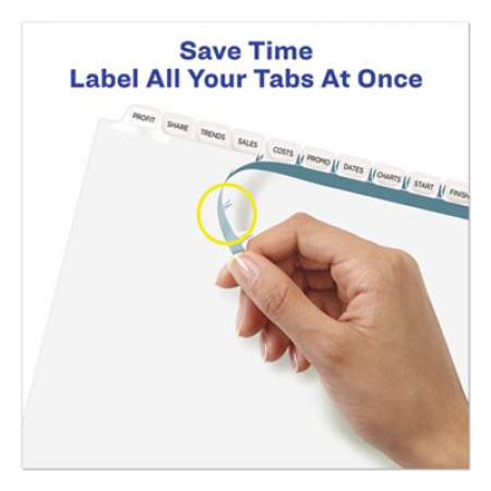 Avery Print and Apply Index Maker Clear Label Dividers, 12 White Tabs, Letter, 5 Sets (11429)