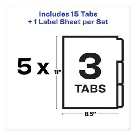 Avery Print and Apply Index Maker Clear Label Unpunched Dividers, 3Tab, Letter, 5 Sets (11430)