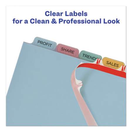 Avery Print and Apply Index Maker Clear Label Plastic Dividers with Printable Label Strip, 8-Tab, 11 x 8.5, Translucent, 1 Set (11433)